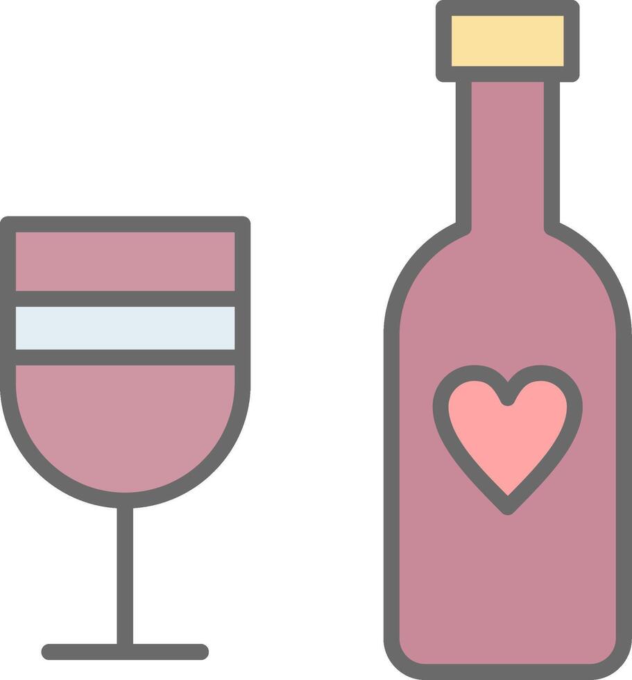 Wine Bottle Line Filled Light Icon vector