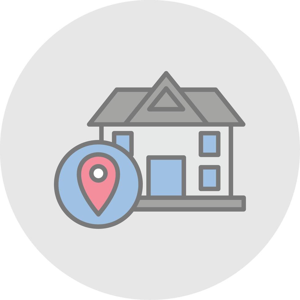 Location Line Filled Light Icon vector