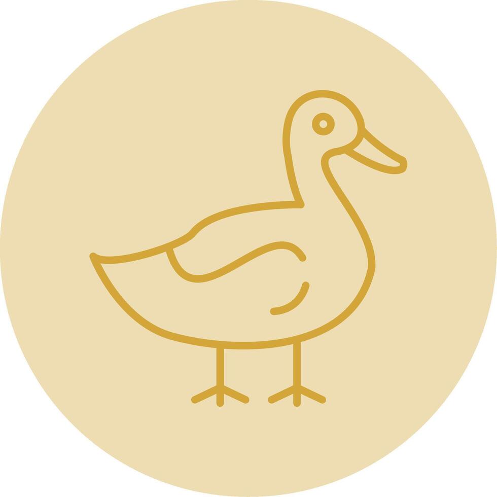 Duck Line Yellow Circle Icon vector