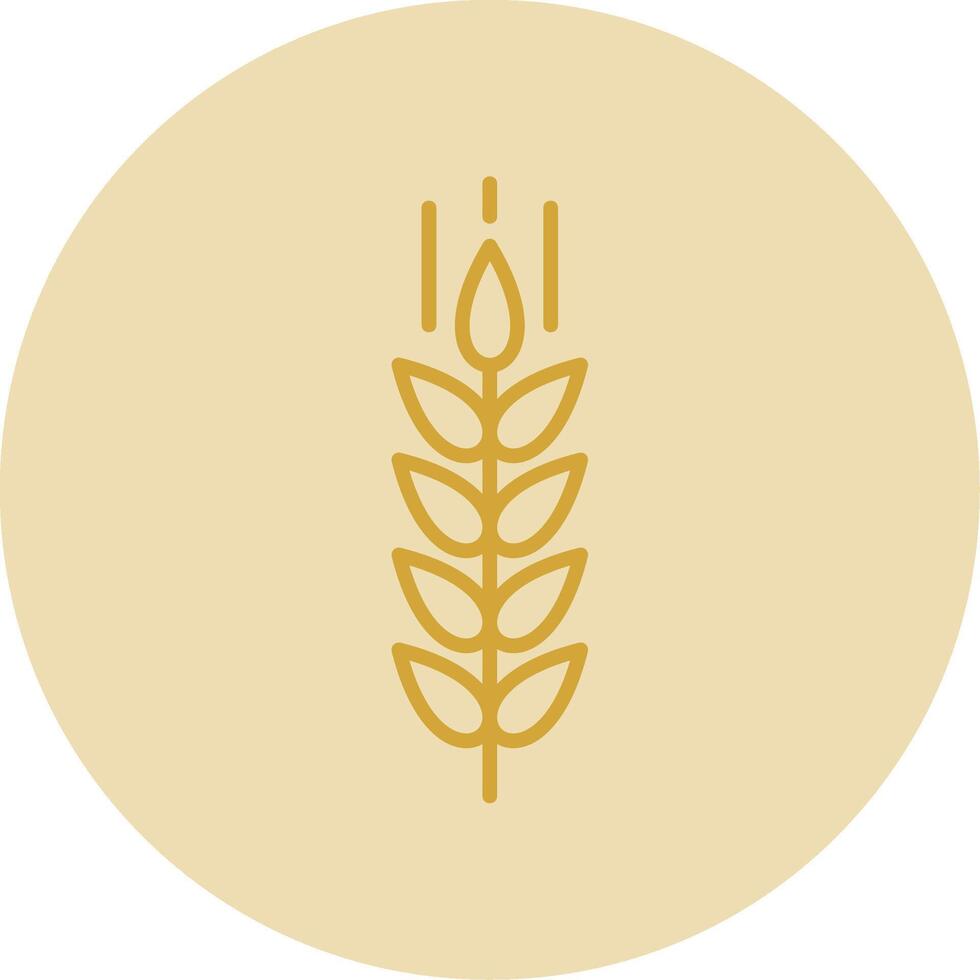 Wheat Line Yellow Circle Icon vector