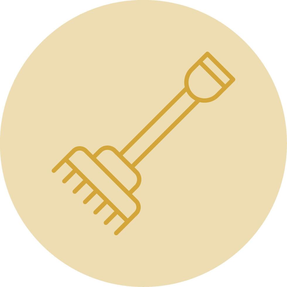 Hay Forks Line Yellow Circle Icon vector