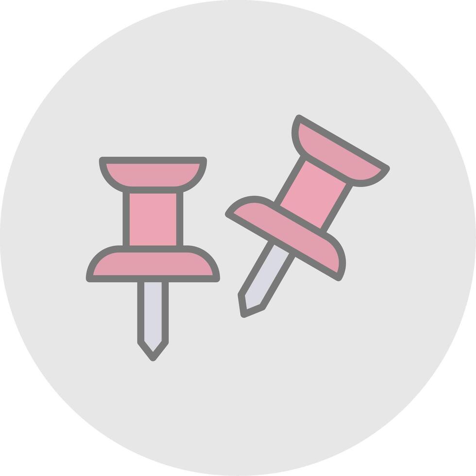 Push Pin Line Filled Light Icon vector