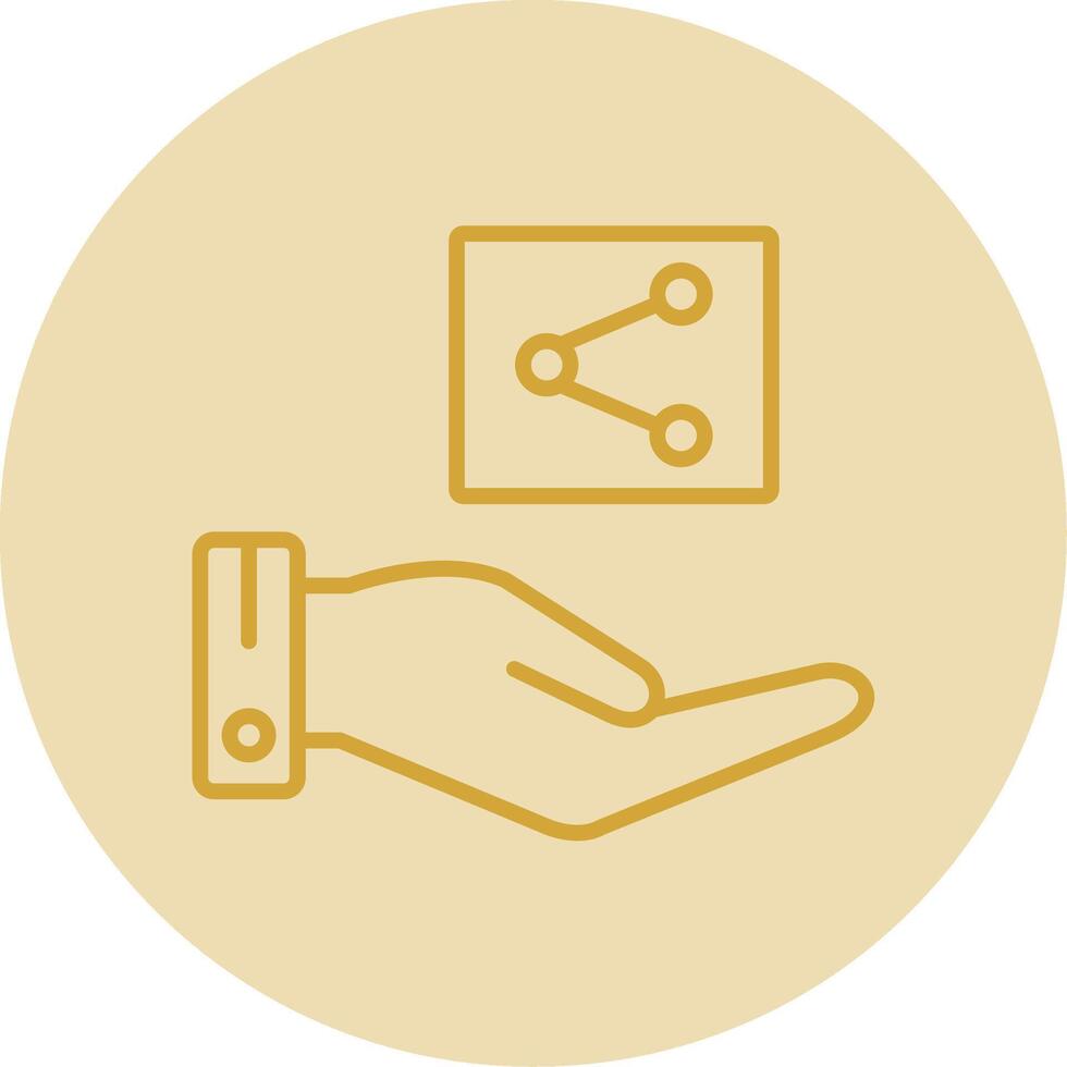 Share Line Yellow Circle Icon vector