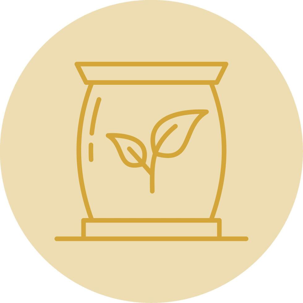 Fertilizer Line Yellow Circle Icon vector
