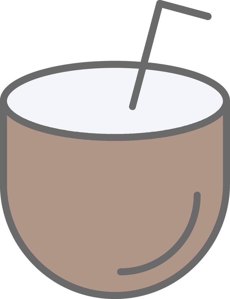 Coconut Drink Line Filled Light Icon vector