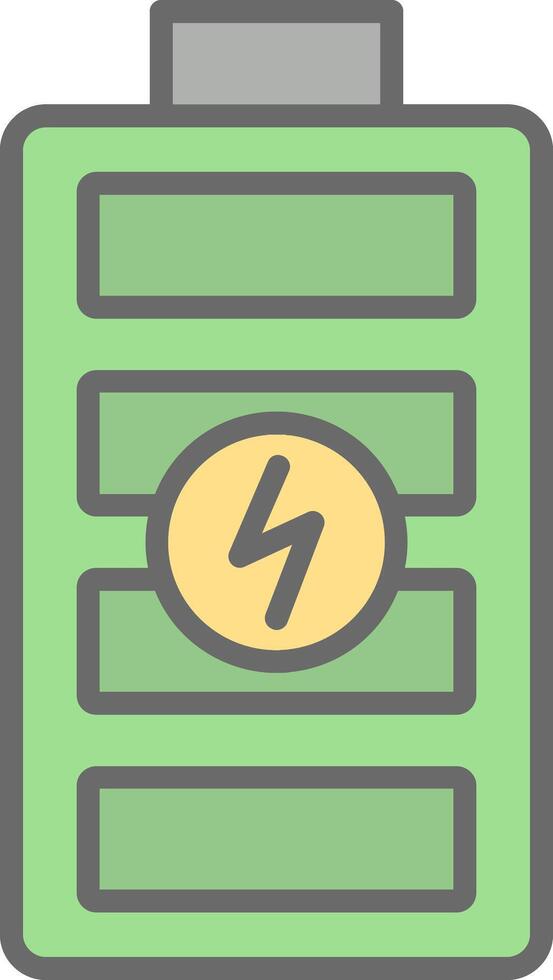 Battery Line Filled Light Icon vector