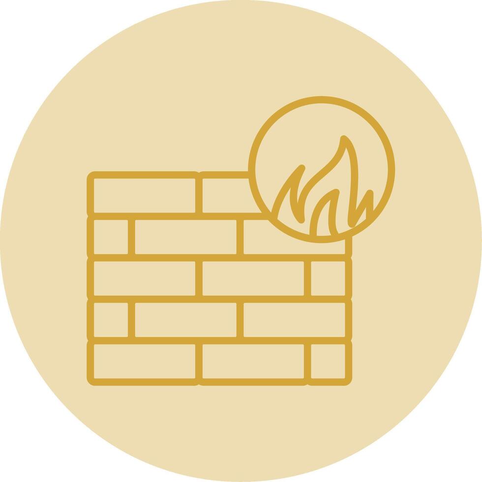 Firewall Line Yellow Circle Icon vector
