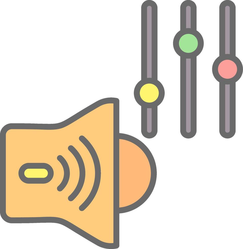Volume Control Line Filled Light Icon vector
