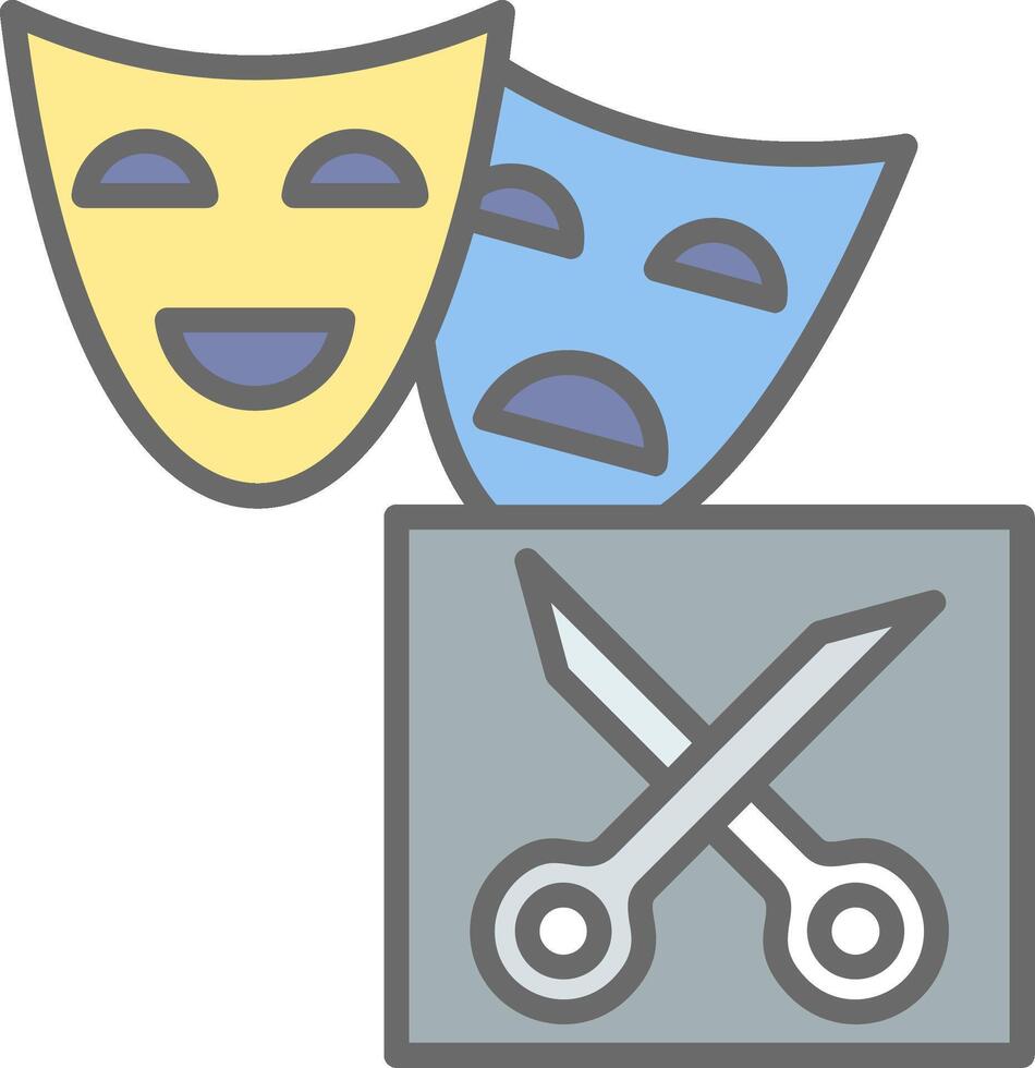 Drama Line Filled Light Icon vector