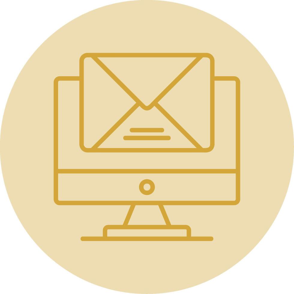 Mail Line Yellow Circle Icon vector