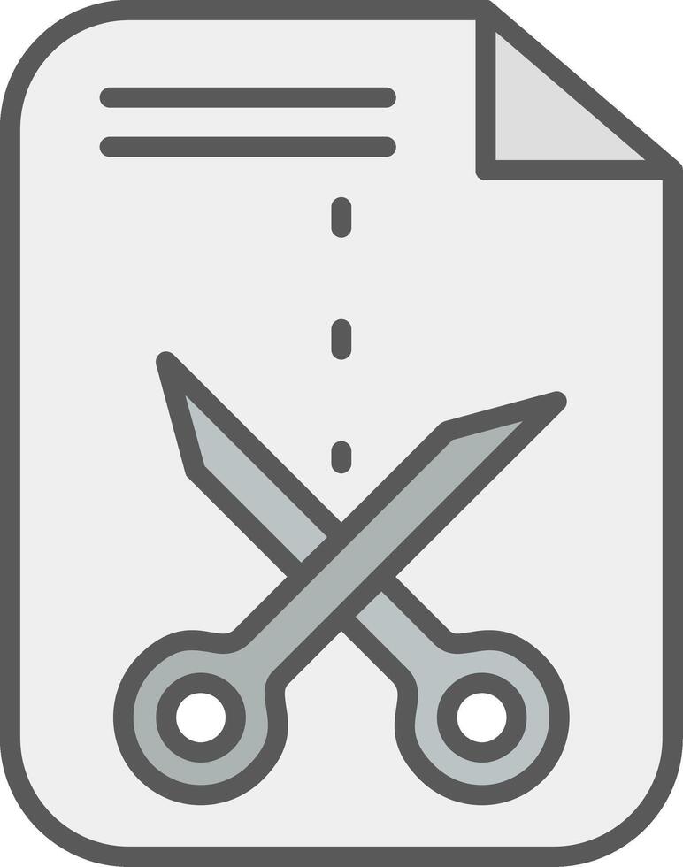 Cutting Line Filled Light Icon vector