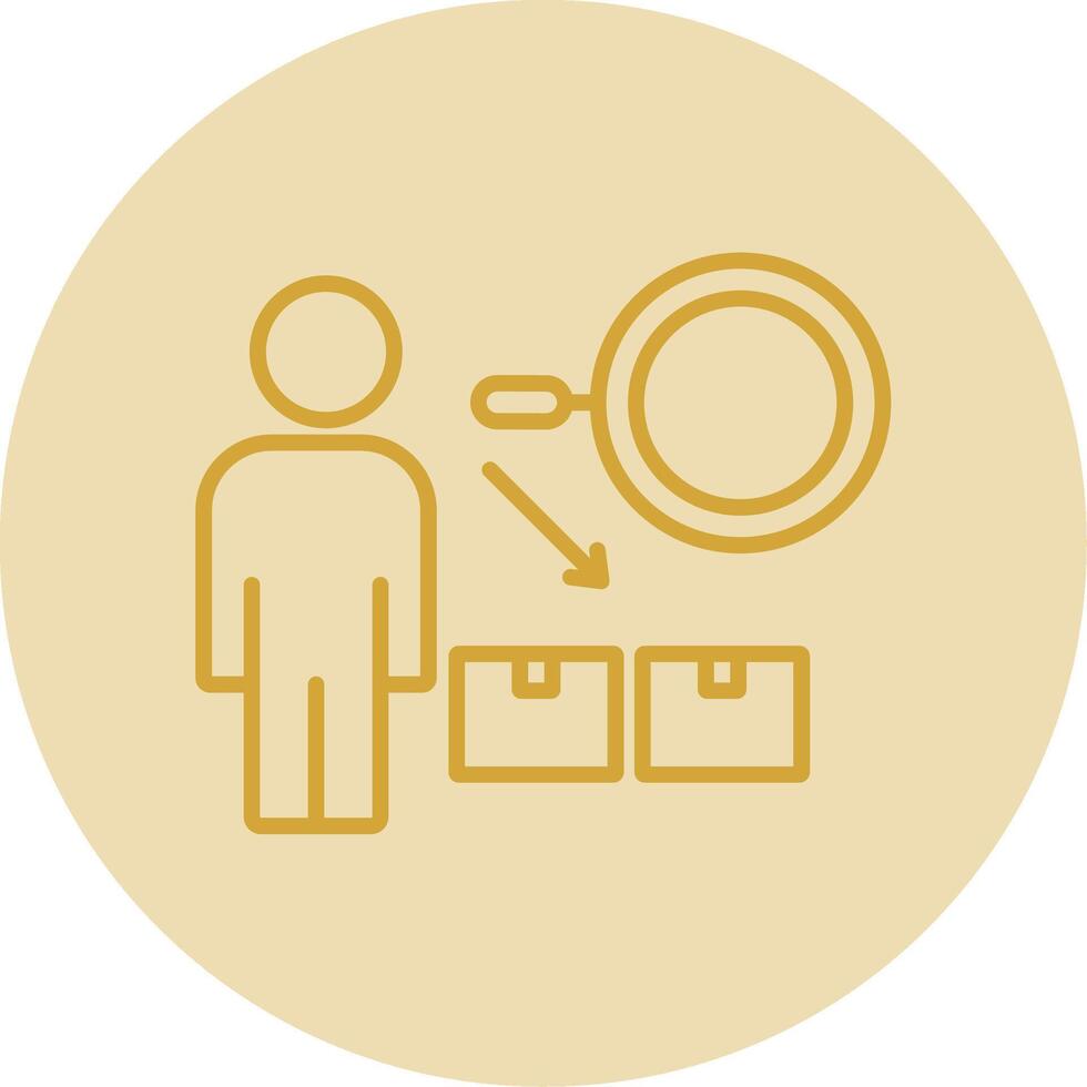 Product Supervision Line Yellow Circle Icon vector
