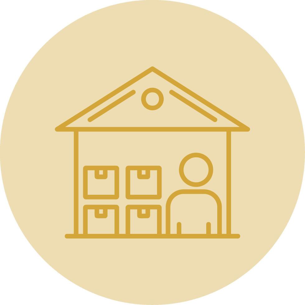 Warehouse Manager Line Yellow Circle Icon vector