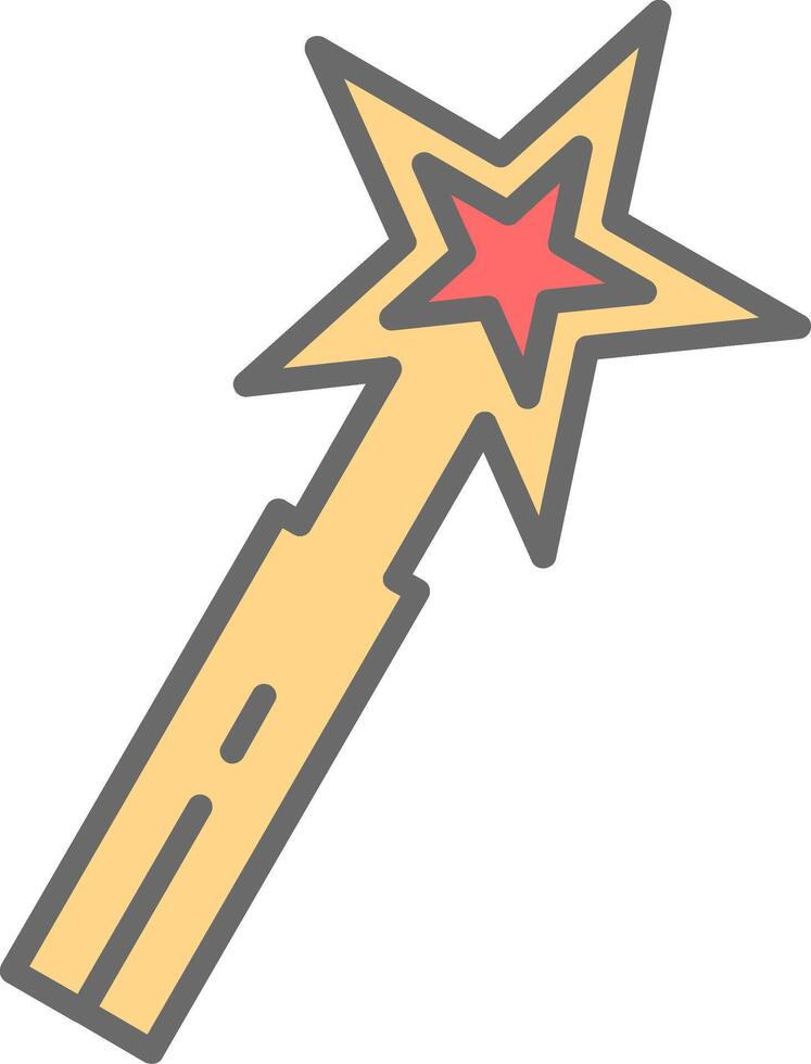 Magic Wand Line Filled Light Icon vector