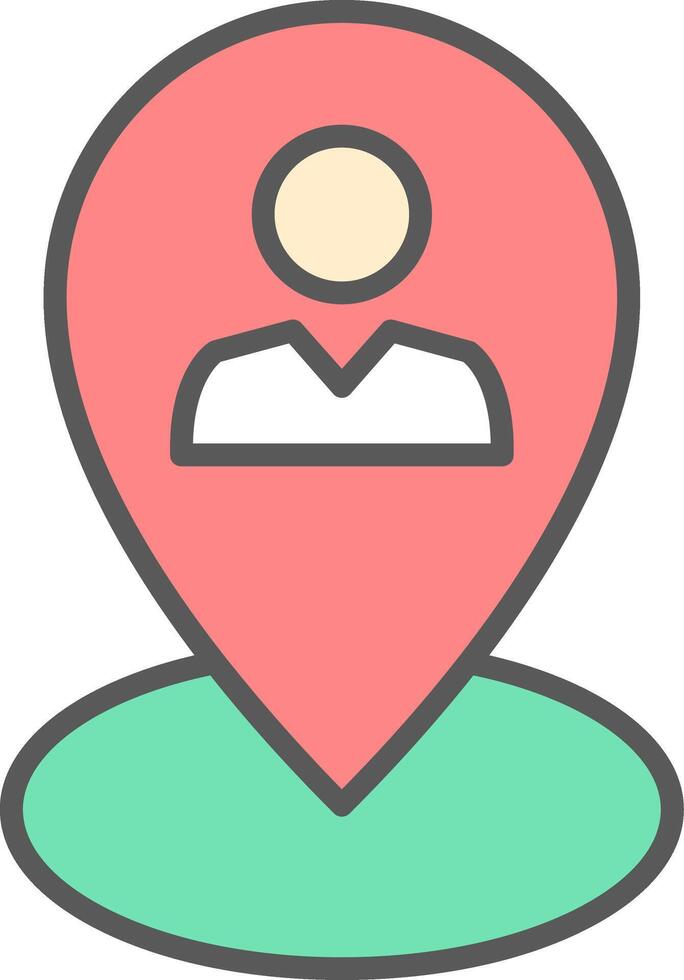 Location Line Filled Light Icon vector