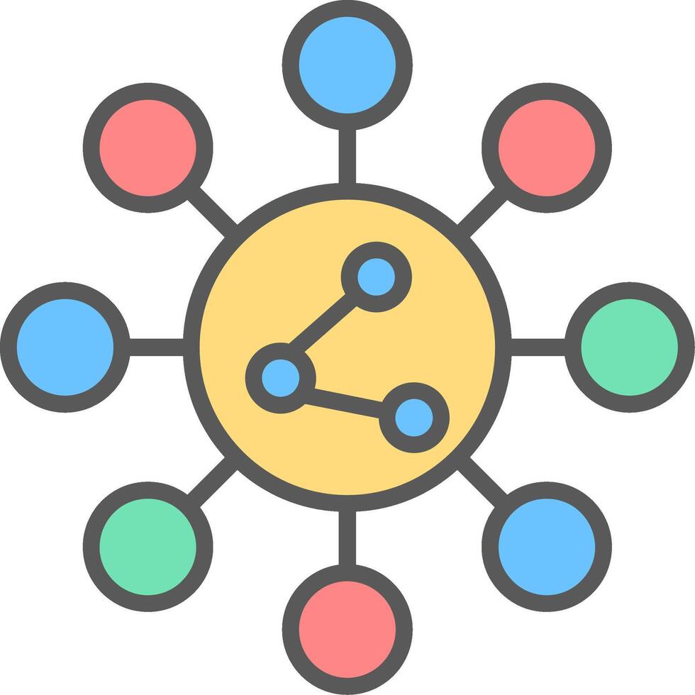 Share Line Filled Light Icon vector