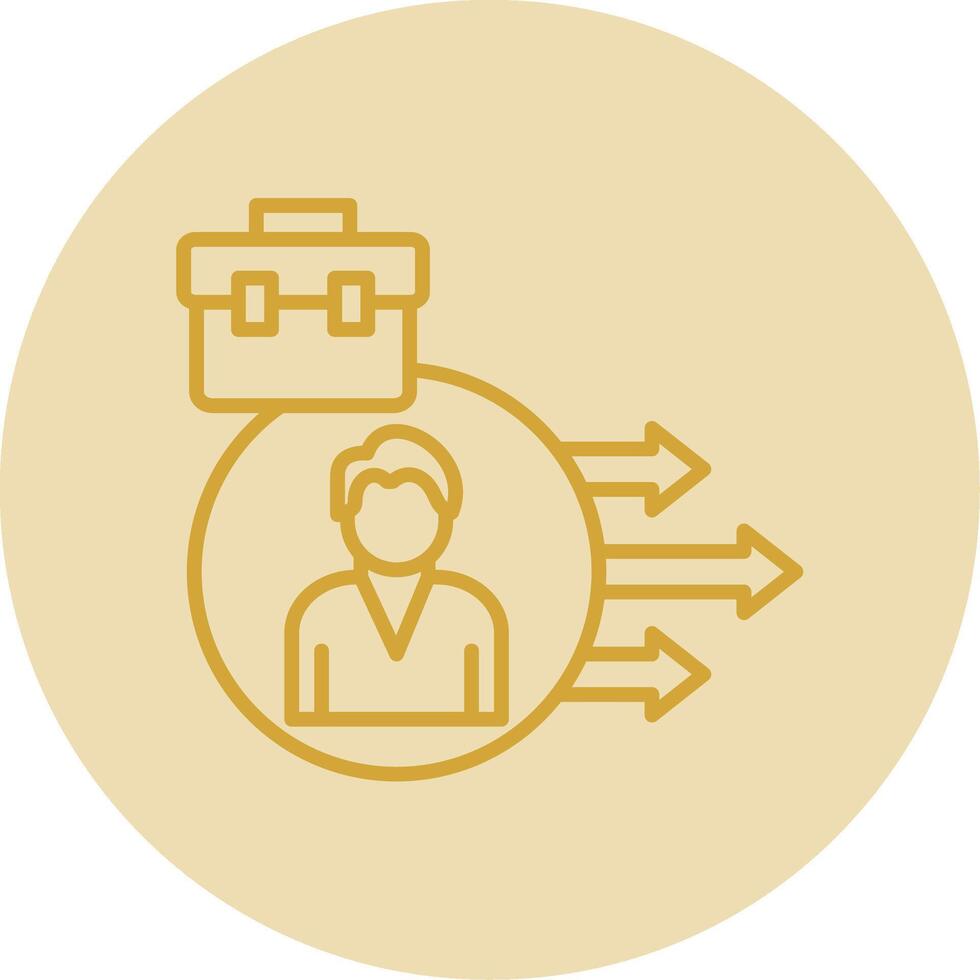 Leadership Approach Line Yellow Circle Icon vector