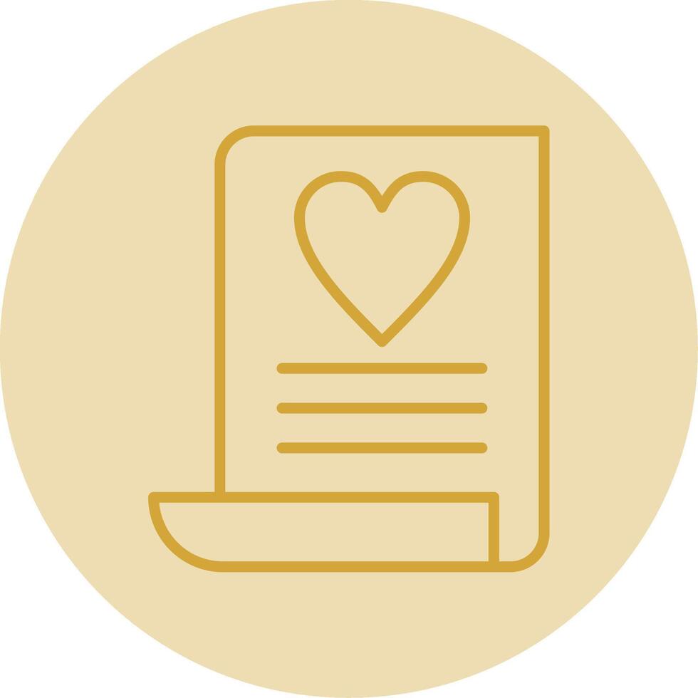 Wish List Line Yellow Circle Icon vector