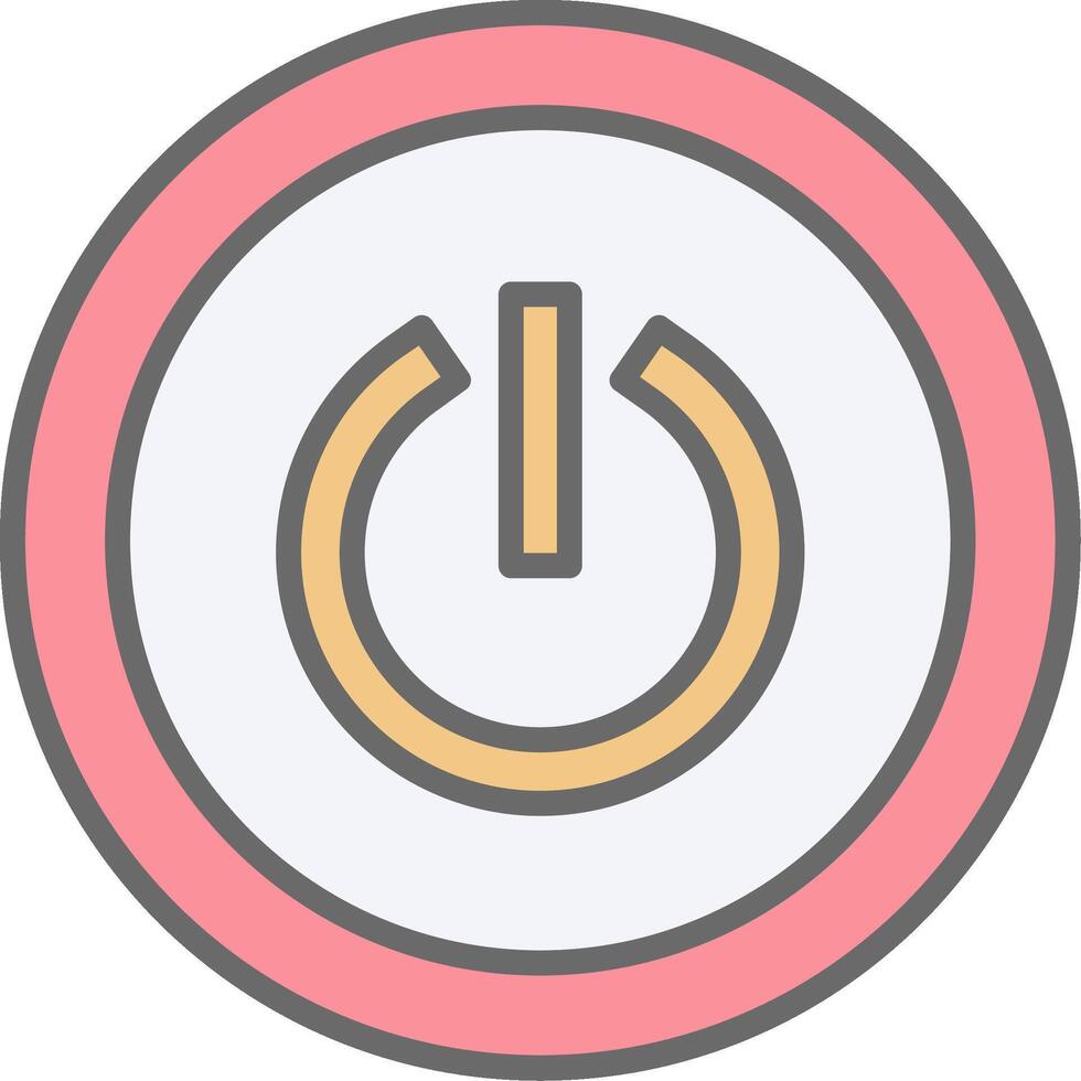 Power Button Line Filled Light Icon vector