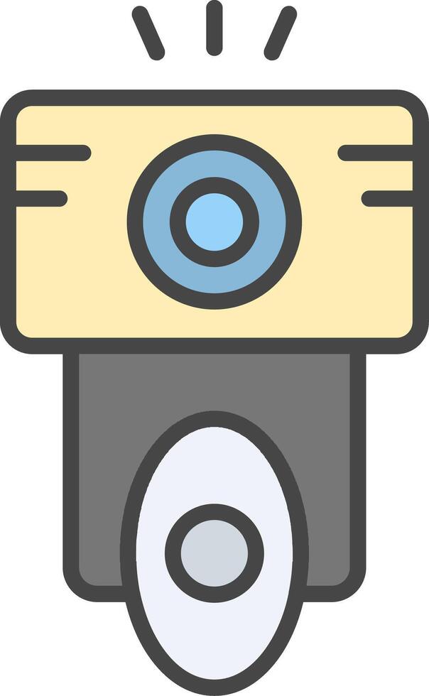 Camera Flash Line Filled Light Icon vector