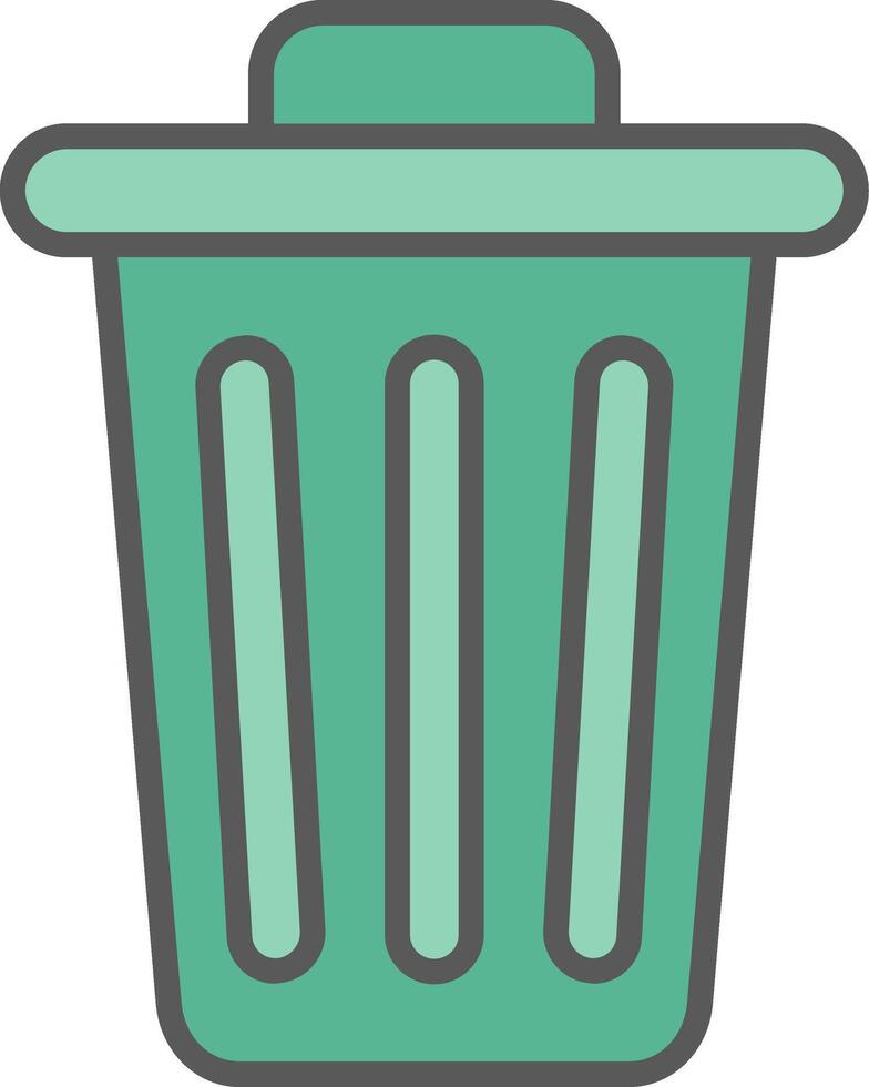 Dustbin Line Filled Light Icon vector