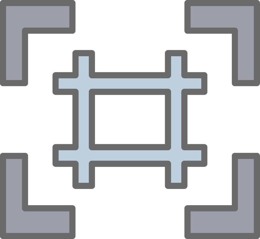 Grid Line Filled Light Icon vector