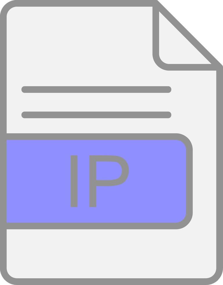 IP File Format Line Filled Light Icon vector