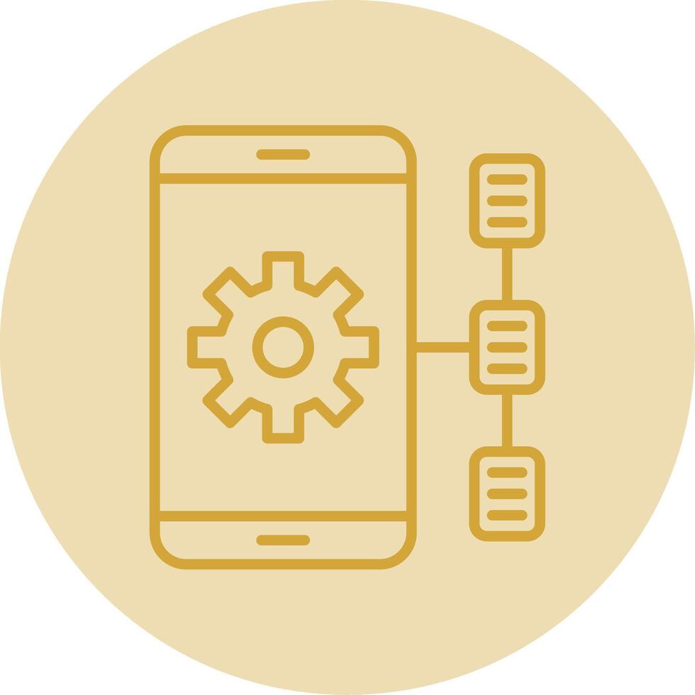Task Line Yellow Circle Icon vector
