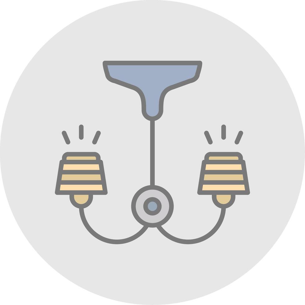 Lamp Line Filled Light Icon vector
