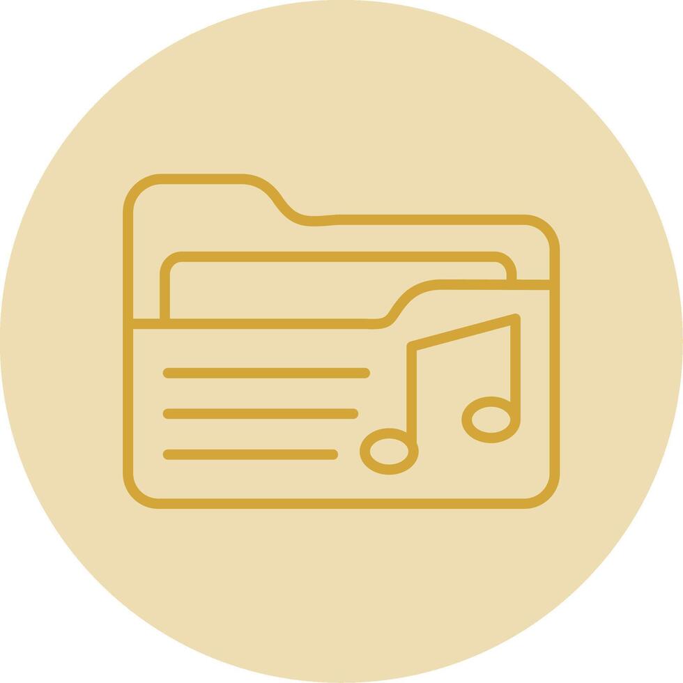 Folder Line Yellow Circle Icon vector