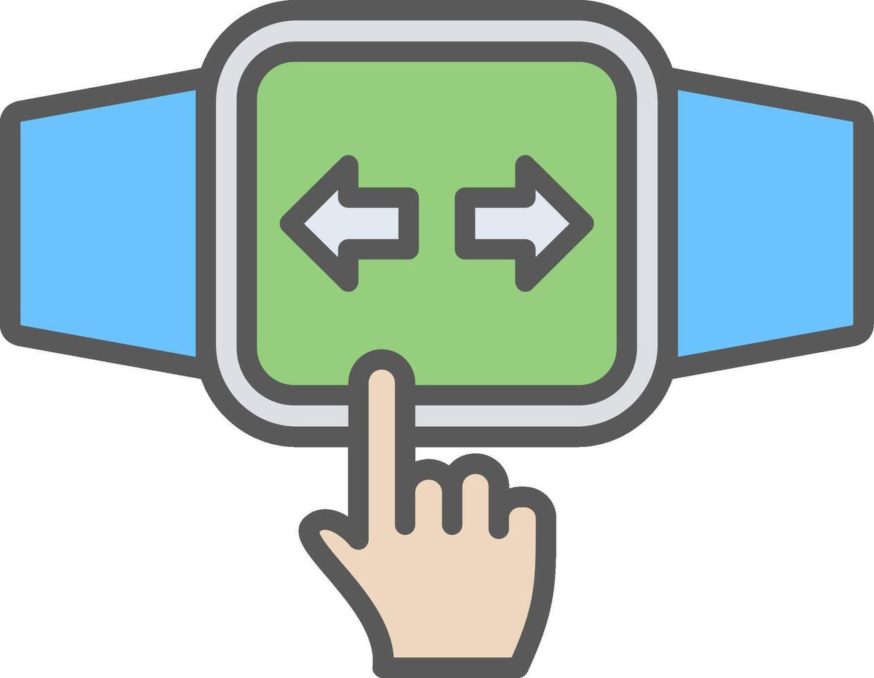 Touchscreen Line Filled Light Icon vector
