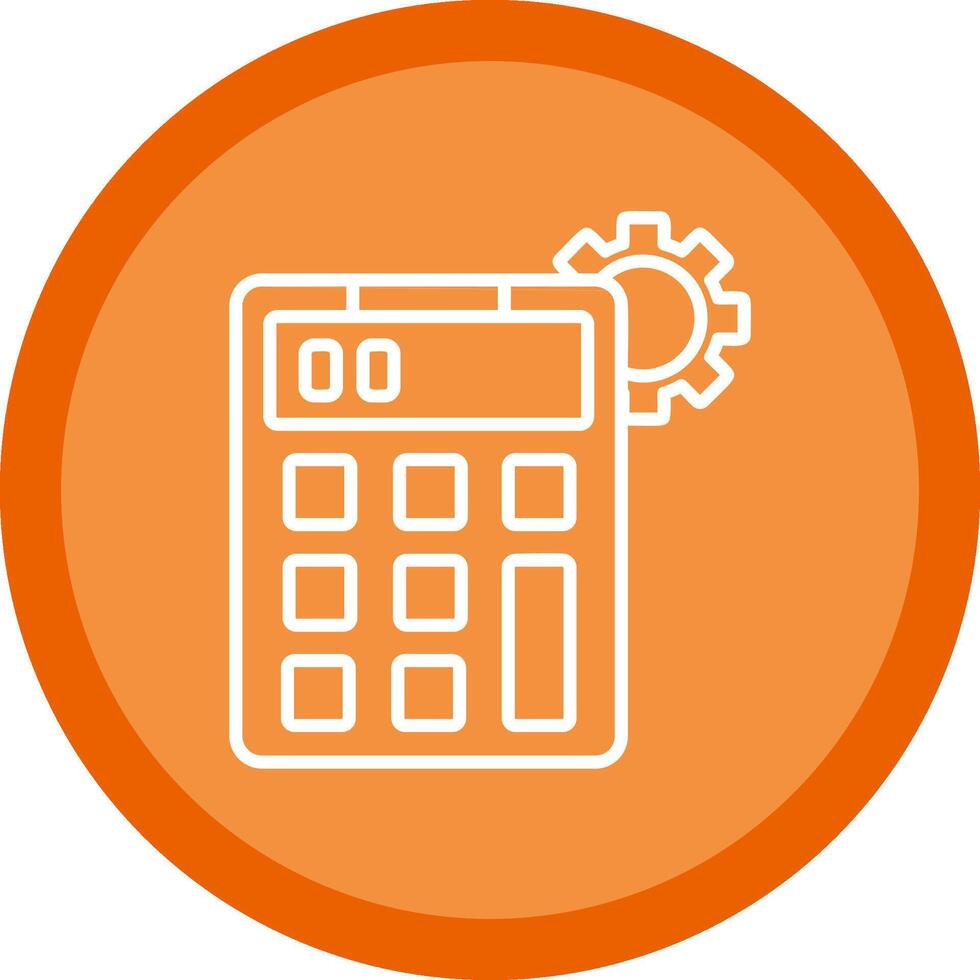 Calculator Line Multi Circle Icon vector