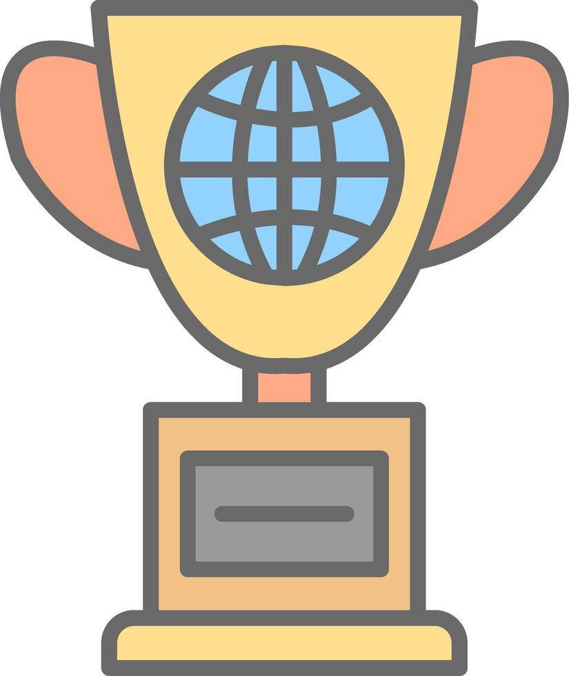 World Line Filled Light Icon vector