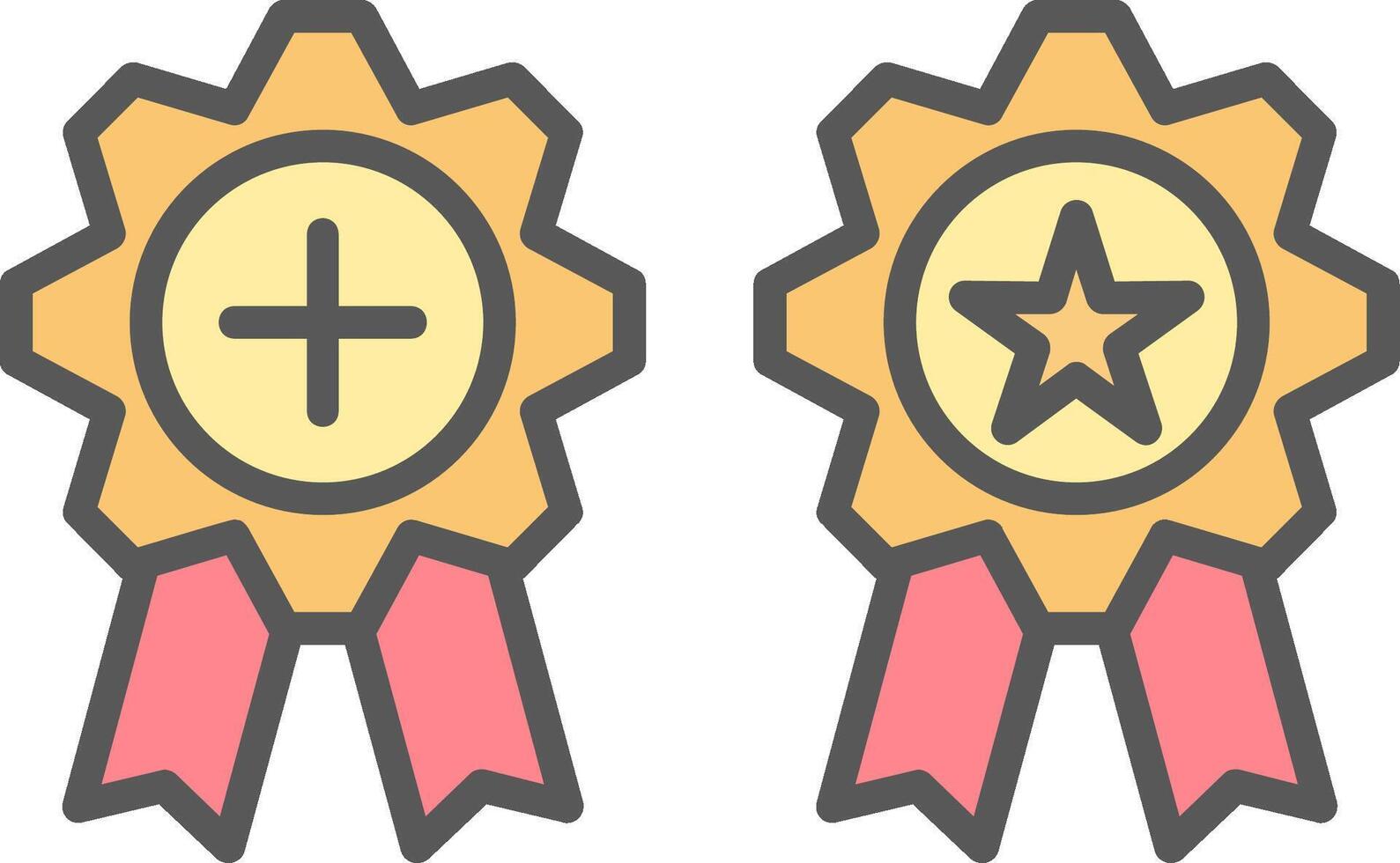 medallas línea lleno ligero icono vector