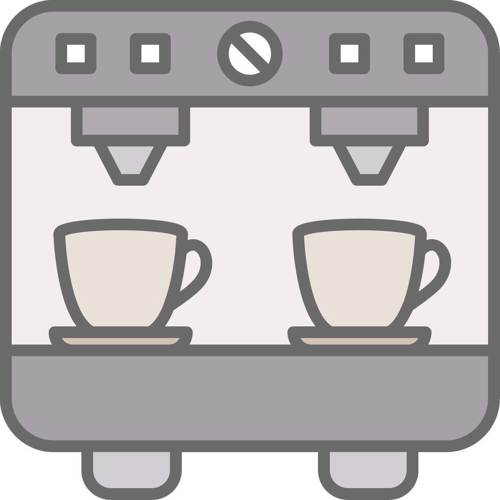 Coffee Machine Line Filled Light Icon vector