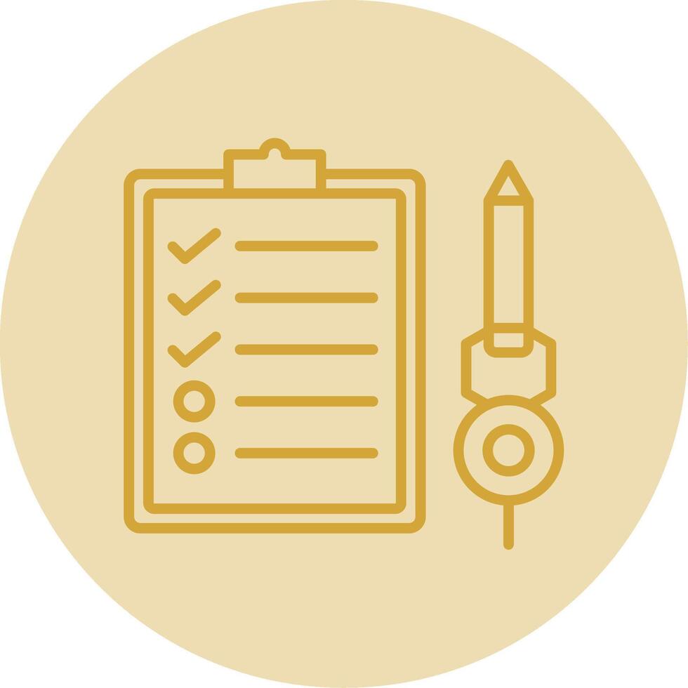 Check List Line Yellow Circle Icon vector