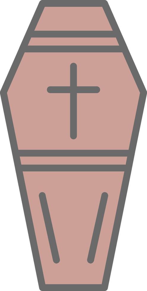 Coffin Line Filled Light Icon vector