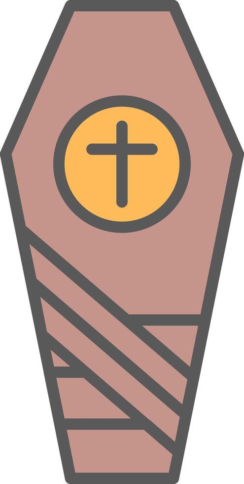 Coffin Line Filled Light Icon vector