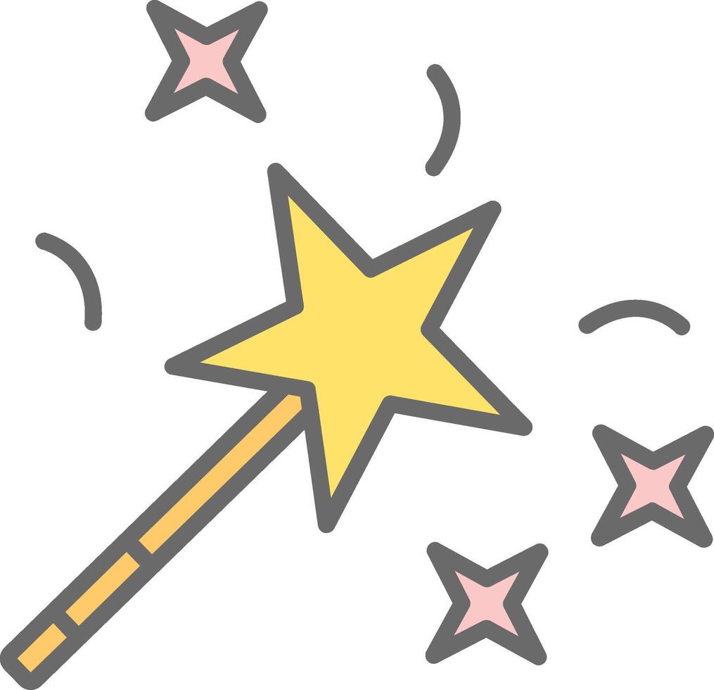 Magic Wand Line Filled Light Icon vector