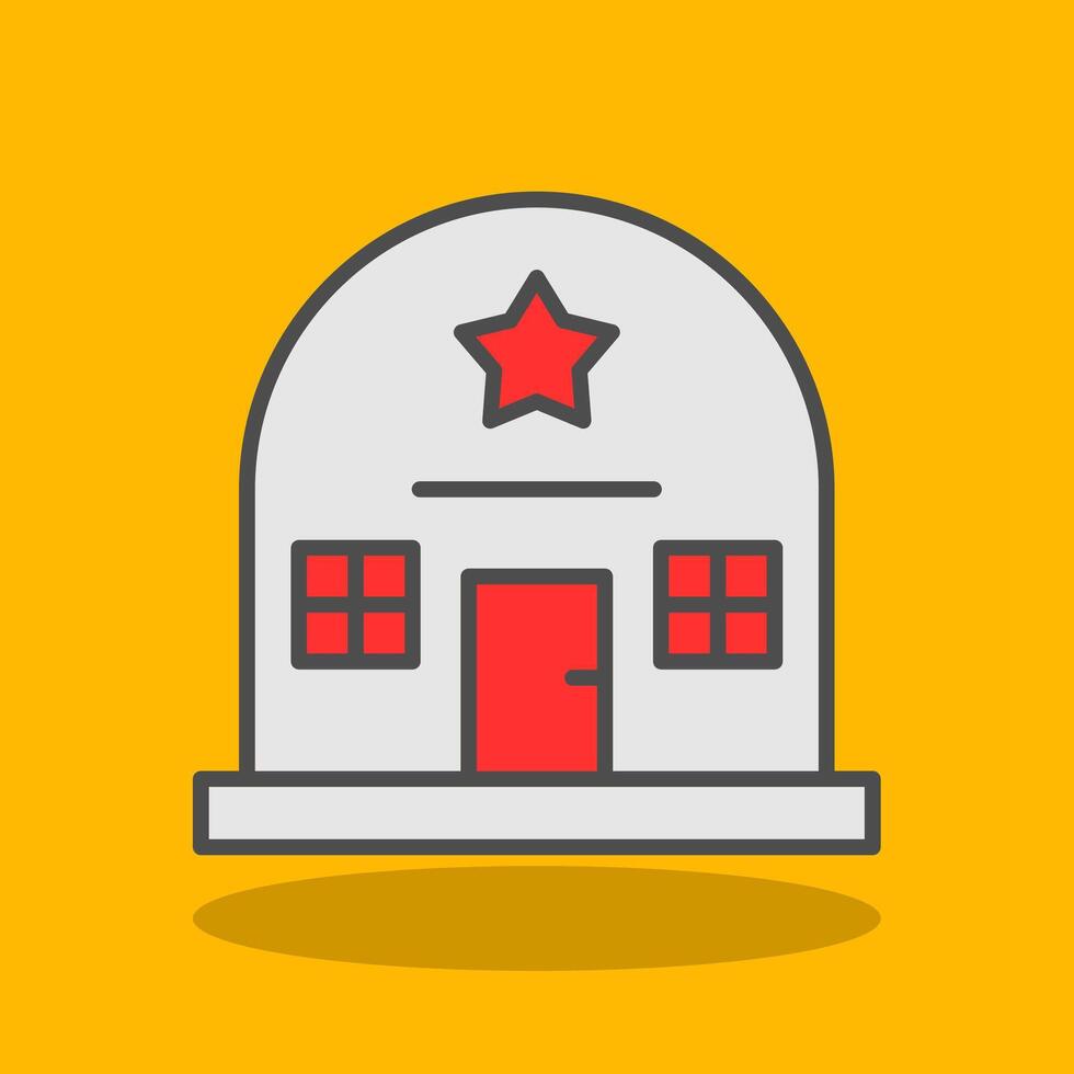 Army Base Filled Shadow Icon vector