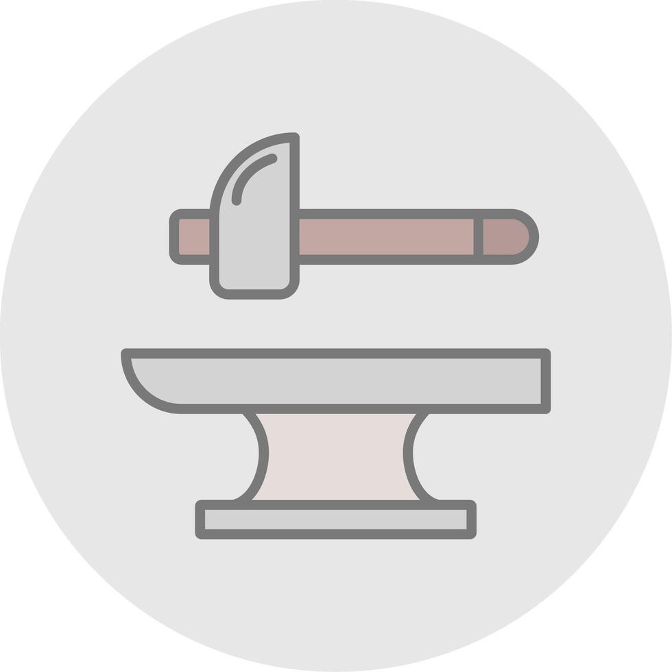 Blacksmith Line Filled Light Icon vector
