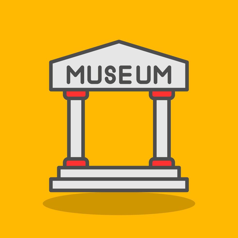 Museum Filled Shadow Icon vector