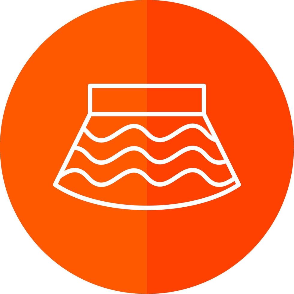 Skirt Line Red Circle Icon vector