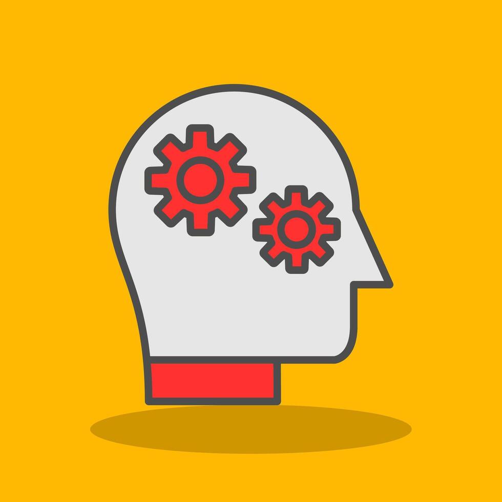 System Thinking Filled Shadow Icon vector