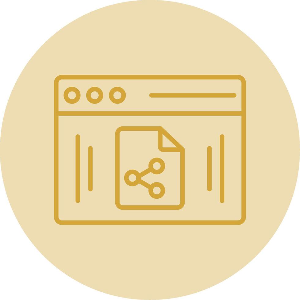 File Sharing Line Yellow Circle Icon vector