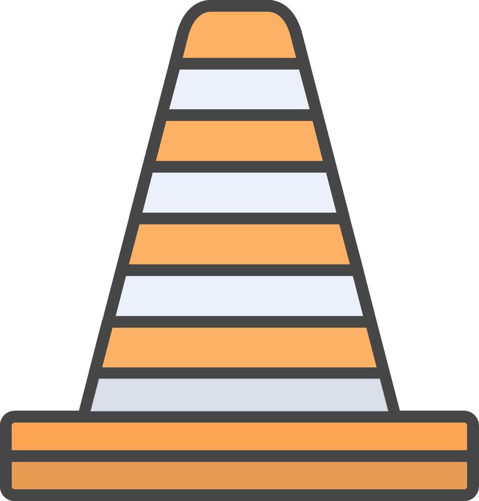 Traffic Cone Line Filled Light Icon vector