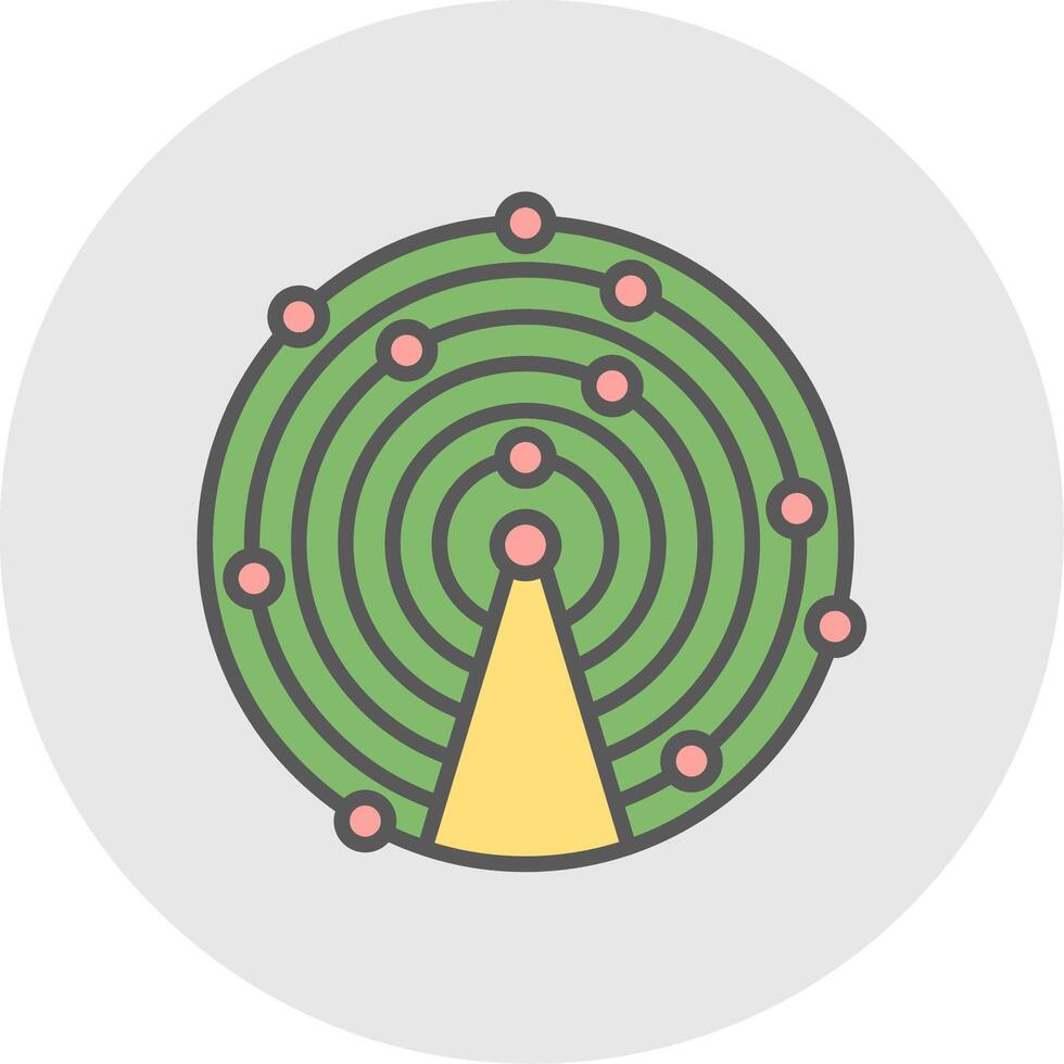 Sonar Line Filled Light Icon vector