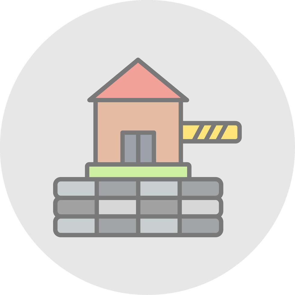 Barrier Line Filled Light Icon vector