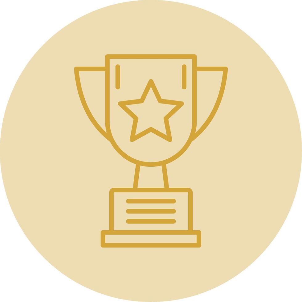 Trophy Line Yellow Circle Icon vector