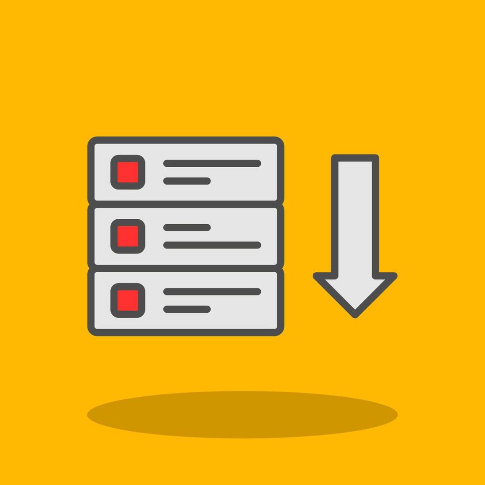 Database Filled Shadow Icon vector